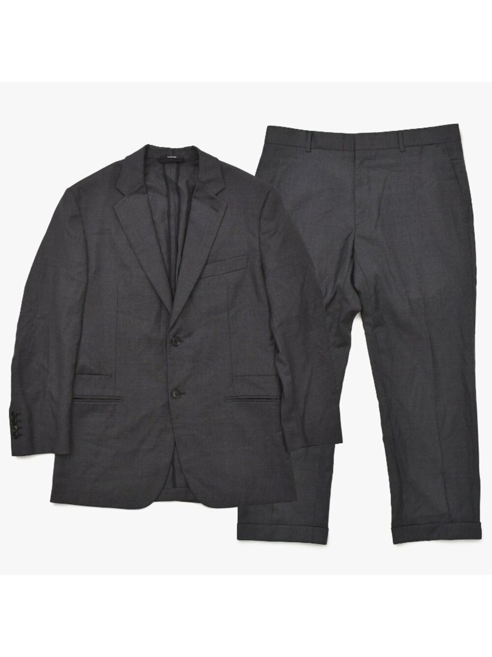 Hermes Set Suit Jacket Trousers Pants Gray Single Breasted
